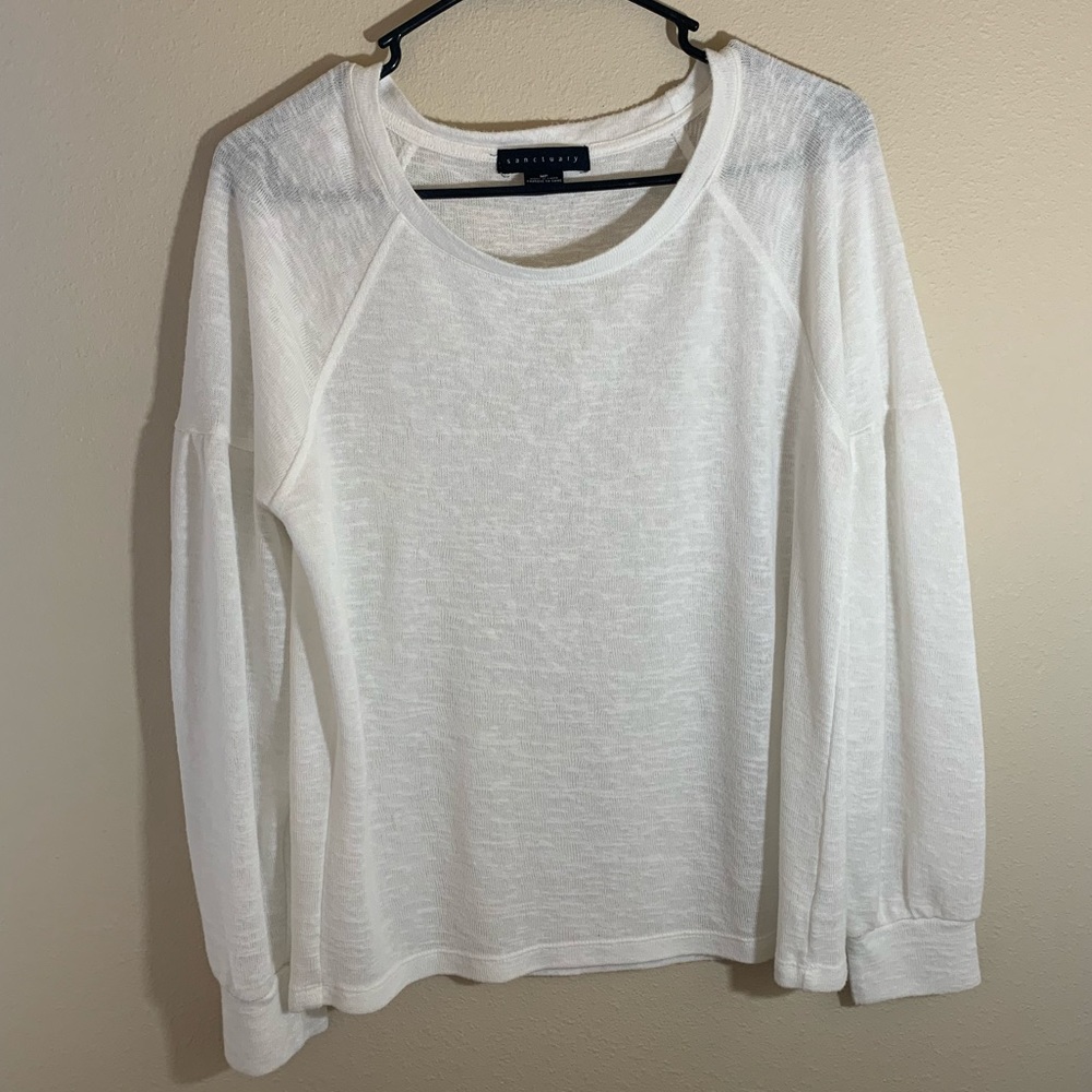 White Nordstrom Sanctuary sweater. Size Medium.